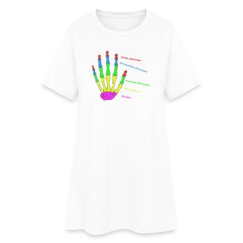mains os anatomie humain évolution Physio - Robe T-shirt Femme - blanc - Devant