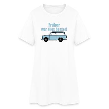  , DDR Kult , früher war alles besser (25) - Frauen T-Shirt-Kleid - Weiß - Vorne