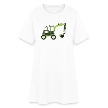Conducteur d'excavatrice de garderie de remorque de chantier de construction d'excavatrice de grue de chantier - Robe T-shirt Femme - blanc - Devant
