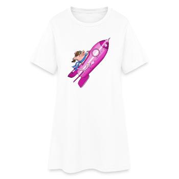 fusée - Robe T-shirt Femme - blanc - Devant