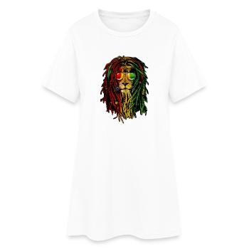 Lion Rasta - Women’s T-Shirt Dress - white - Front