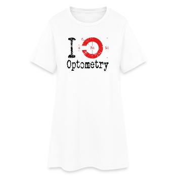 I love Optometry Optometrist - Frauen T-Shirt-Kleid - Weiß - Vorne