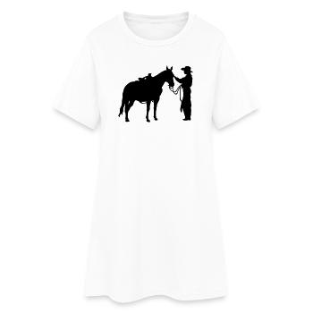 Femme avec le cheval - Robe T-shirt Femme - blanc - Devant
