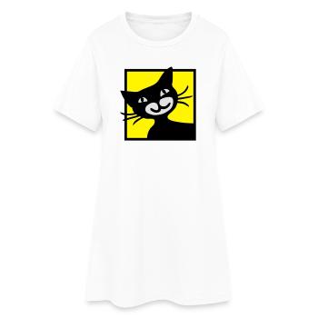 Chat - Robe T-shirt Femme - blanc - Devant