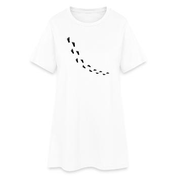 fussabdruecke_kommt - Frauen T-Shirt-Kleid - Weiß - Vorne