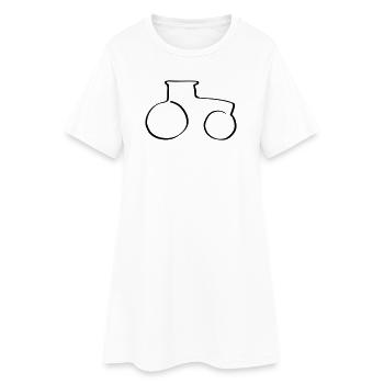 Linientraktor - Frauen T-Shirt-Kleid - Weiß - Vorne