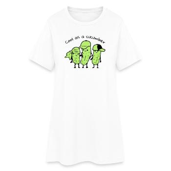 Froid comme un concombre - Robe T-shirt Femme - blanc - Devant