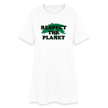 Respectons la planète - Robe T-shirt Femme - blanc - Devant