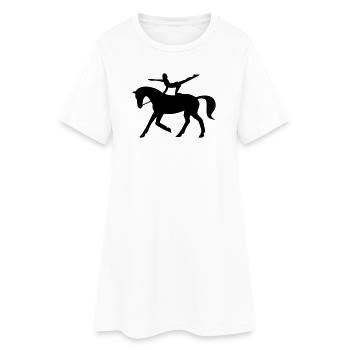 Cheval de saut - Robe T-shirt Femme - blanc - Devant