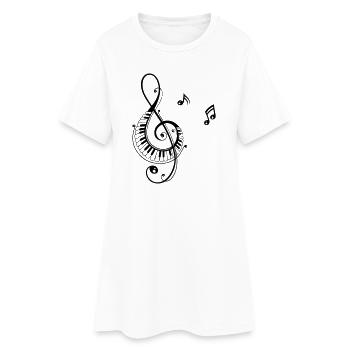 Clef, Musique - Robe T-shirt Femme - blanc - Devant