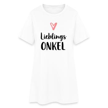 Lieblings Onkel Herz Geschenk Geburtstag - Frauen T-Shirt-Kleid - Weiß - Vorne