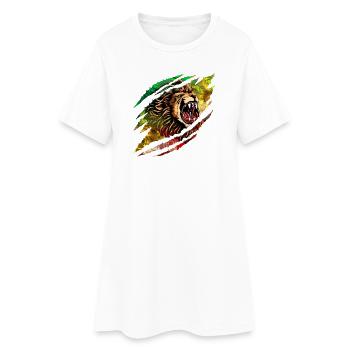 Löwensturm Farbexplosion - Frauen T-Shirt-Kleid - Weiß - Vorne
