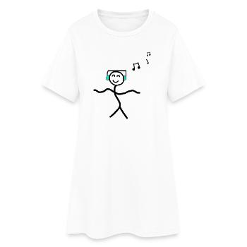 Music Dancing Happy Stick Figures - Women’s T-Shirt Dress - white - Front