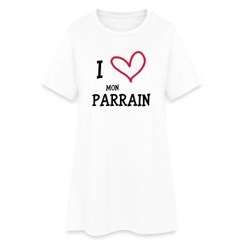 I Love Mon Parrain - Women’s T-Shirt Dress - white - Front