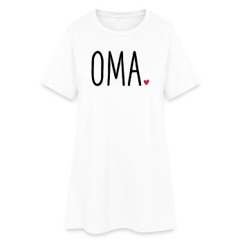 Oma Herz - Geschenk Muttertag Enkel Liebe - Frauen T-Shirt-Kleid - Weiß - Vorne