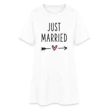 Coeur juste marié flèche amour lune de miel - Robe T-shirt Femme - blanc - Devant