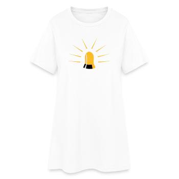 Warnlicht-Design Shirt - Frauen T-Shirt-Kleid - Weiß - Vorne