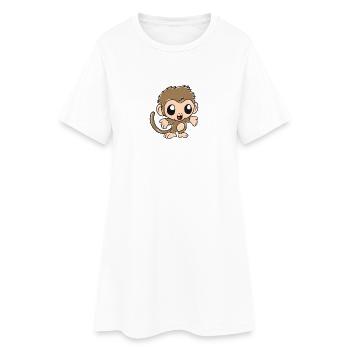 singe - Robe T-shirt Femme - blanc - Devant