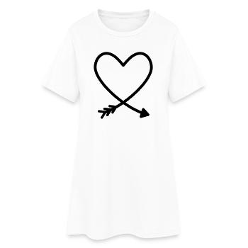 Coeur flèche amour amitié force idée cadeau - Robe T-shirt Femme - blanc - Devant