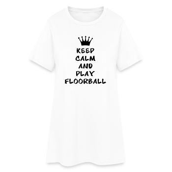 Keep calm and play floorball - Frauen T-Shirt-Kleid - Weiß - Vorne