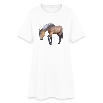 Gentle horse drawing with detailed mane - Women’s T-Shirt Dress - white - Front