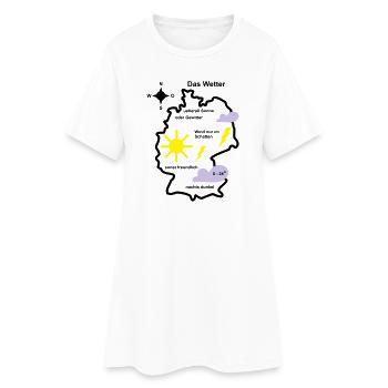 Wetterkarte Wetter Deutschland - Frauen T-Shirt-Kleid - Weiß - Vorne