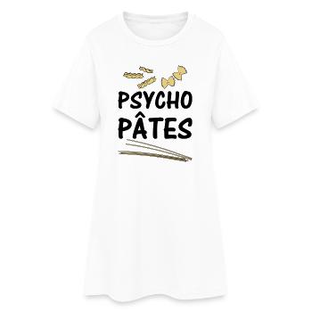 Psycho Pâtes - Robe T-shirt Femme - blanc - Devant