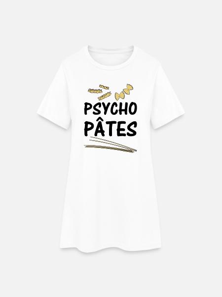 Psycho Pâtes - Robe T-shirt Femme - blanc