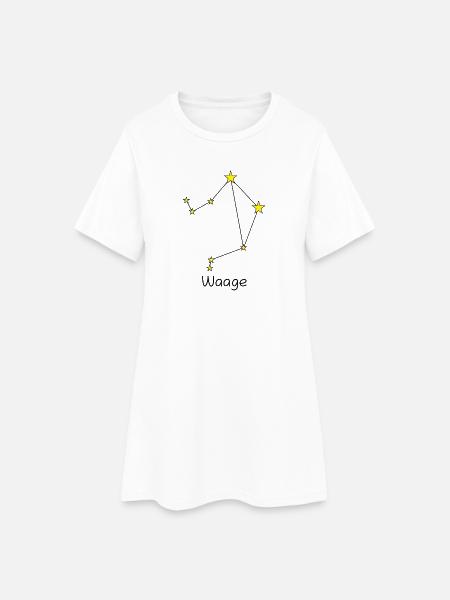 Sternzeichen Waage - Frauen T-Shirt-Kleid - Weiß