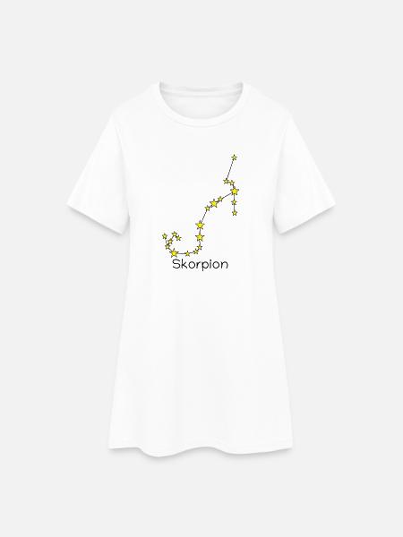 Sternzeichen Skorpion - Frauen T-Shirt-Kleid - Weiß