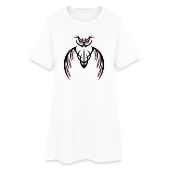 Large Owl Tribal & Tattoo Style. - Women’s T-Shirt Dress - white - Front