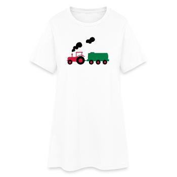 tracteur - Robe T-shirt Femme - blanc - Devant