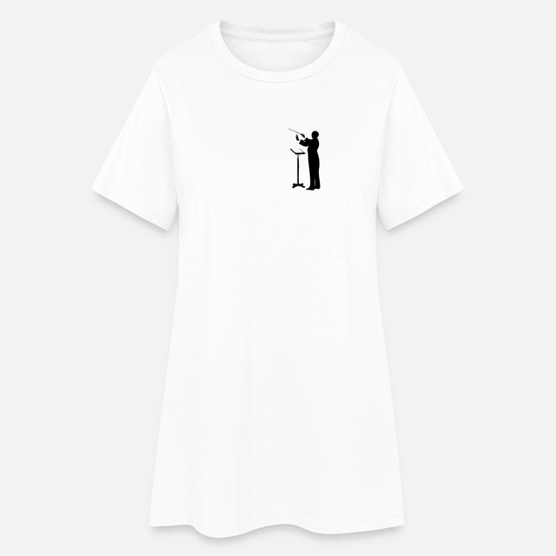 Dirigent - Frauen T-Shirt-Kleid - Weiß