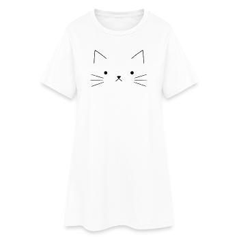 Katze | Cat - Frauen T-Shirt-Kleid - Weiß - Vorne