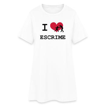 I Love Escrime - Robe T-shirt Femme - blanc - Devant