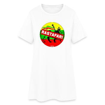 Bannière du Lion rastafari - Robe T-shirt Femme - blanc - Devant