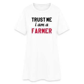 Trust me I am a Farmer - Frauen T-Shirt-Kleid - Weiß - Vorne