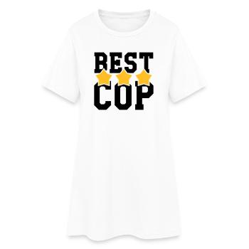 Best Cop - Police - Policeman - Gun - Security - Women’s T-Shirt Dress - white - Front