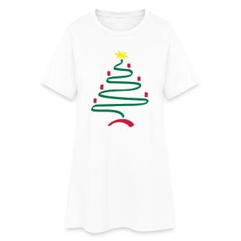 Tannenbaum Weihnachten - Frauen T-Shirt-Kleid - Weiß - Vorne