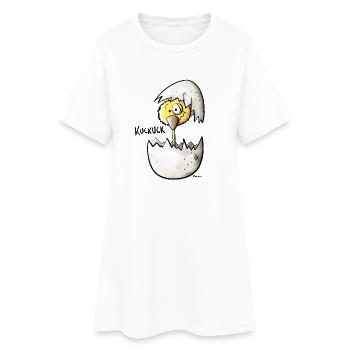Kuckucksei - Frauen T-Shirt-Kleid - Weiß - Vorne