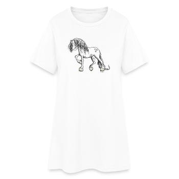 Mignon Cheval Blanc - Robe T-shirt Femme - blanc - Devant
