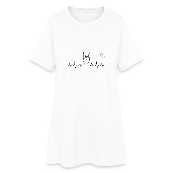 Metal hand EKG heartbeat - Women’s T-Shirt Dress - white - Front