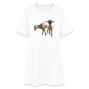 deux petites chèvres - Robe T-shirt Femme - blanc - Devant