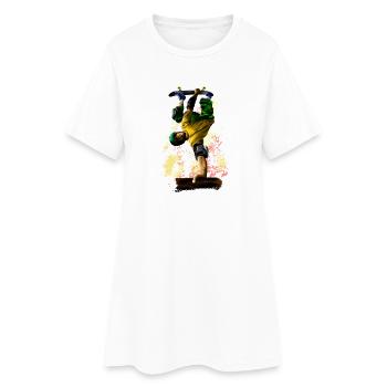 Skateboarding - Frauen T-Shirt-Kleid - Weiß - Vorne