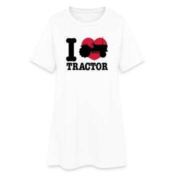 tracteur - Robe T-shirt Femme - blanc - Devant