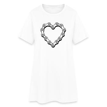 Chaîne de vélo coeur - Robe T-shirt Femme - blanc - Devant