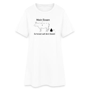 Mein Essen scheisst auf dein Essen - Frauen T-Shirt-Kleid - Weiß - Vorne
