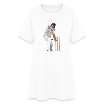 Cricket - Frauen T-Shirt-Kleid - Weiß - Vorne