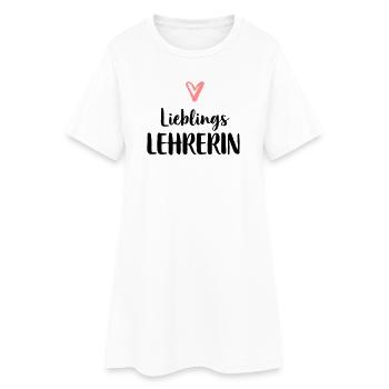 Lieblings Lehrerin Herz Geschenk Schule - Frauen T-Shirt-Kleid - Weiß - Vorne