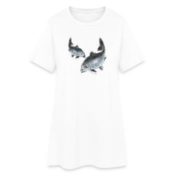carpe - Robe T-shirt Femme - blanc - Devant
